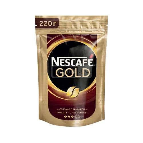 Nescafe Gold-ნესკაფე ხსნადი ყავა პაკეტში 220გრ